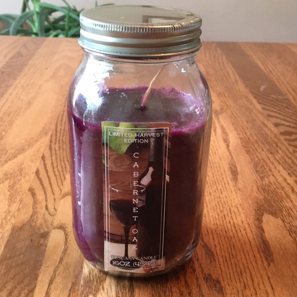 TUSCANY Candle Cabernet Oak Scent Jar w/ Lid